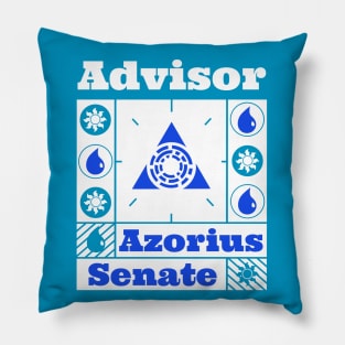 Azorius Senate | Advisor | MTG Ravnica Guild Blue on White Design Pillow