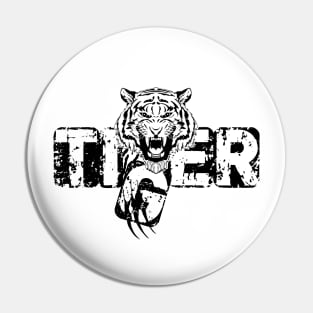 Black Angry Tiger Pin