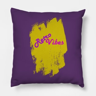 Retro Vibes Gold Graffiti Pillow