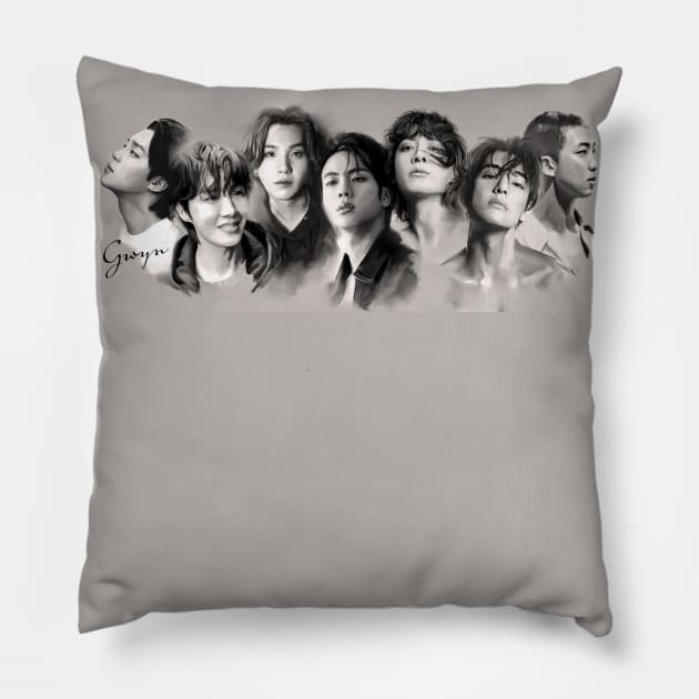 BTS banner Pillow by GwynArt