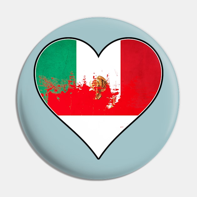 Mexican and Indonesian Heart Mix Heritage Flag Pin by Just Rep It!!