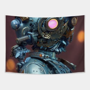 Portrait of a retro steampunk robot Tapestry