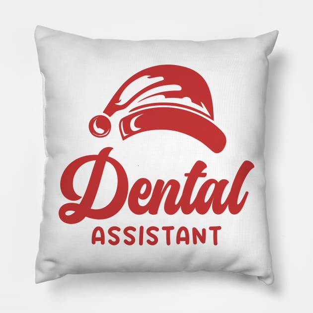 Dental Assistant Christmas Red Text Pillow by JaussZ