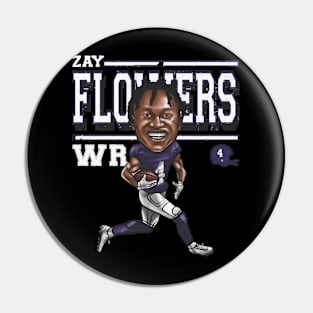 Zay Flowers Baltimore Cartoon Pin