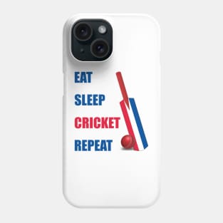 Eat Sleep Cricket Repeat Netherlands Flag Cricket Bat Phone Case