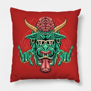 cow brain gold horn Pillow