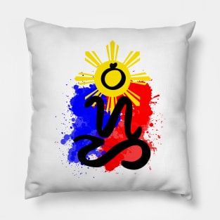 Philippine Flag / Badlit word Bisaya (Visayan language) Pillow