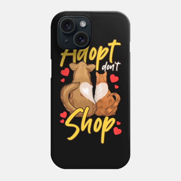 Cute Cat & Dog Adopt Don't Shop Phone Case by theperfectpresents