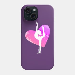 Dancer Silhouette on Pink Heart Phone Case