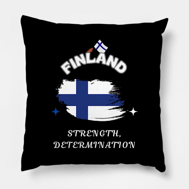 Finnish Pride, Strength Determination Pillow by Smartteeshop