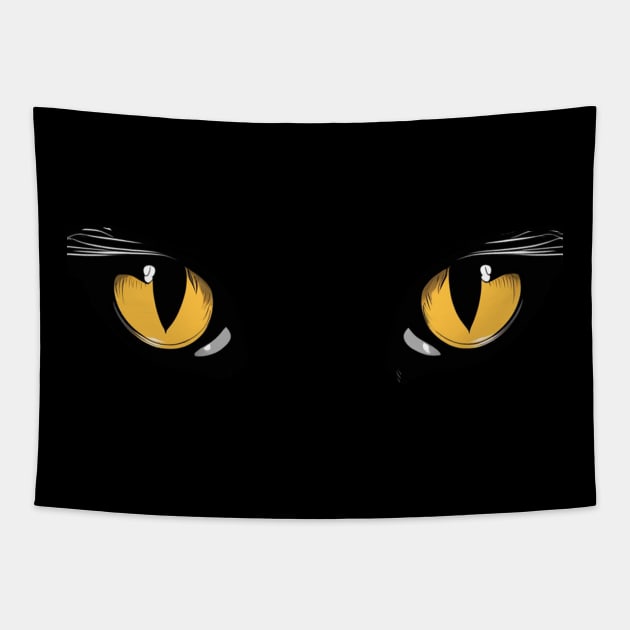 Cat eyes spooky halloween design Tapestry by Edgi