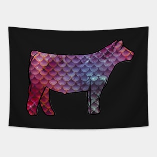 Mermaid Show Steer Silhouette  - NOT FOR RESALE WITHOUT PERMISSION Tapestry