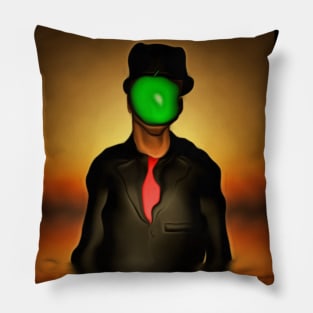 Green apple man Pillow