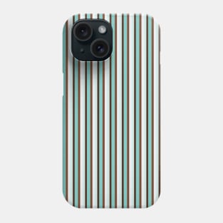 Chocolate and Mint Vertical Stripes in Pretty Tints of Teal and Shades of Brown Phone Case