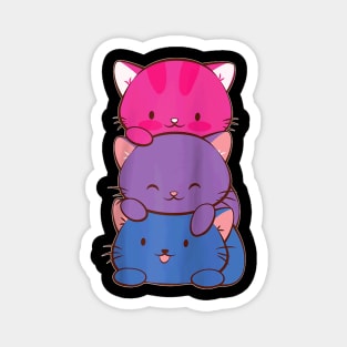 Bisexual Pride Kawaii Kitty Cat Stack Anime Magnet