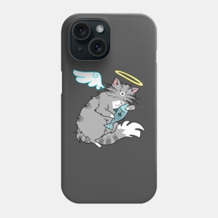 Fluffy Gray Tabby Cat Angel Phone Case