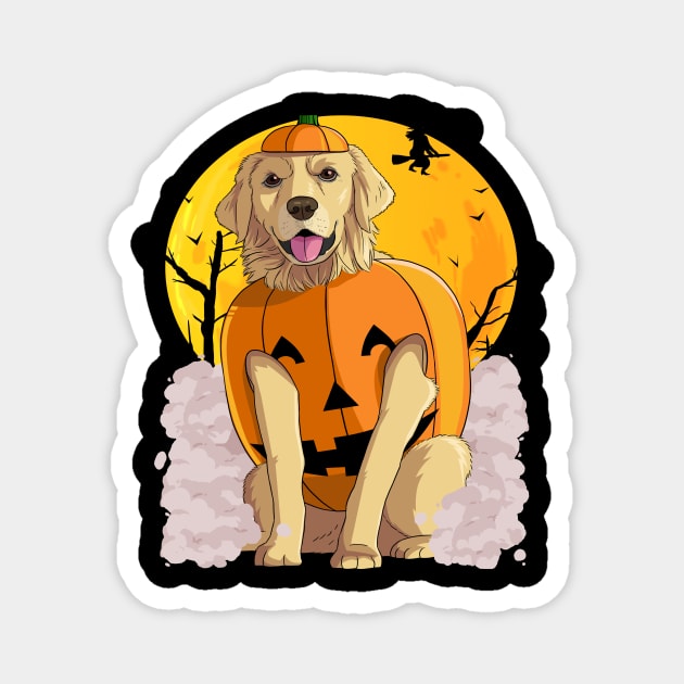 Golden Retriever Happy Halloween Pumpkin Magnet by Noseking