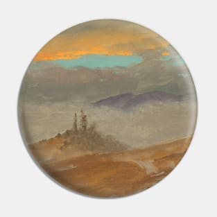 Winter Landscape, View of Zuarry Hill, Twilight by Frederic Edwin Church Pin