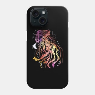 Cosmic Jellyfish crescent moon Phone Case