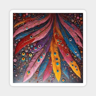 Rainbow Feathers Magnet