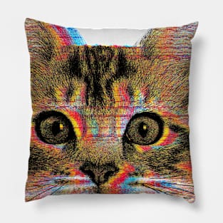 Glitch cat Pillow