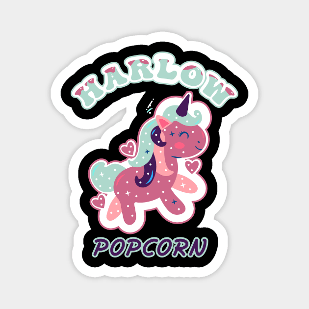 Harlow And Popcorn Funny Popcorn The Pony Magnet by Selva_design14