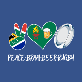 South African peace beer braai and rugby T-Shirt
