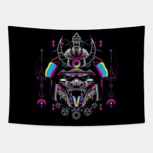 samurai popart mask Tapestry