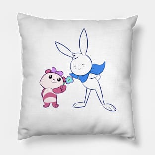 Kerlos Bunny and Fiona Panda Design Pillow