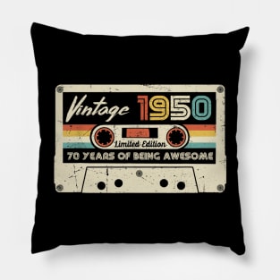 Vintage 1950 Made In 1950 70th Birthday 70 Years Old Gift Shirt Funny Birthday Gifts Pillow