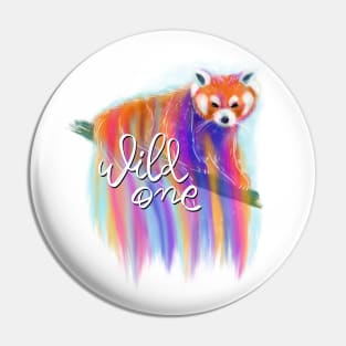 Red panda print Pin