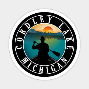 Cordley Lake Canoeing Michigan Sunset Magnet