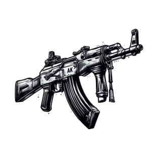 Iconic AK-47 Sketch: Artistry Meets Firepower T-Shirt