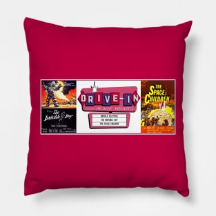 Drive-In Double Feature - Invisible Boy and Space Children Pillow
