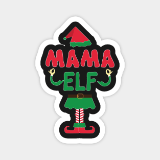 Funny Christmas Mama Elf Matching Family Apparel Magnet