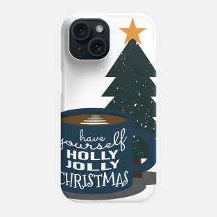 Christmas Hot Cocoa Beverage with Christmas Tree Phone Case