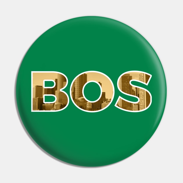 Boston Celtics Skyline Pin by StupidHead