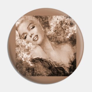 Marilyn Cherry Blossoms Sepia Pin