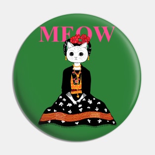 Funny Frida Cat Pin