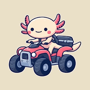 axolotl Funny on ATV T-Shirt