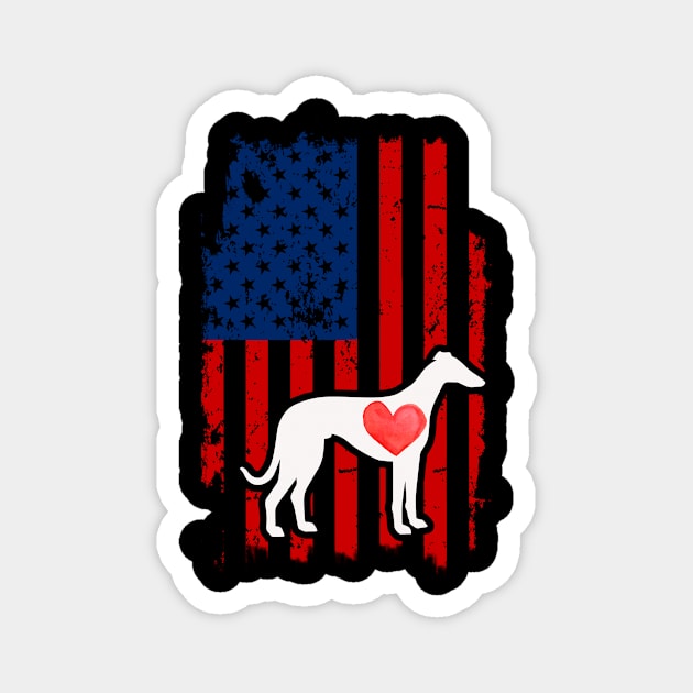 Whippets Merica Usa American Flag Magnet by DollochanAndrewss