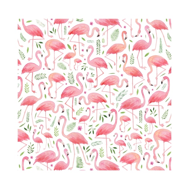 Pink Floral Flamingos! by Elena_ONeill