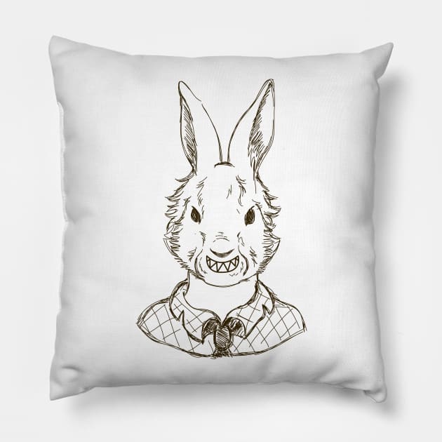 Scary Bunny Halloween Costume Pillow by macshoptee