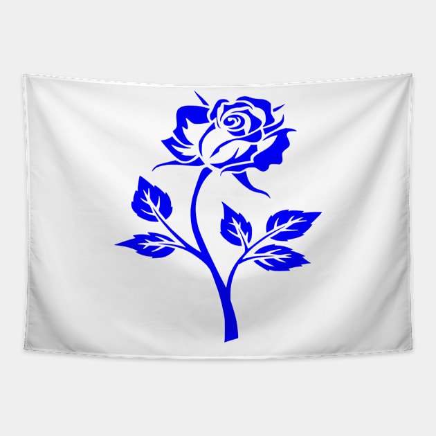 blue rose Tapestry by Polli