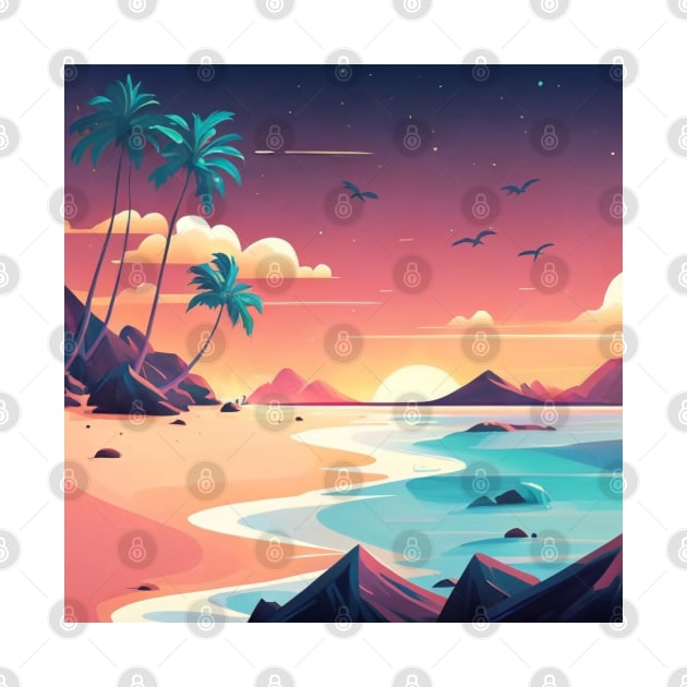 Beach, Tropical ocean by designgoodstore_2