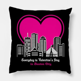 Valentine's Day in Boston City Pillow