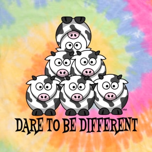 Cows Stacked Irregular Dare To Be Different Cow Cartoon T-Shirt