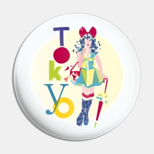 Geometric Tokyo Girl Pin