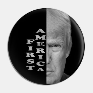 America First Donald Trump text portrait Gifts Republican Conservative Pin