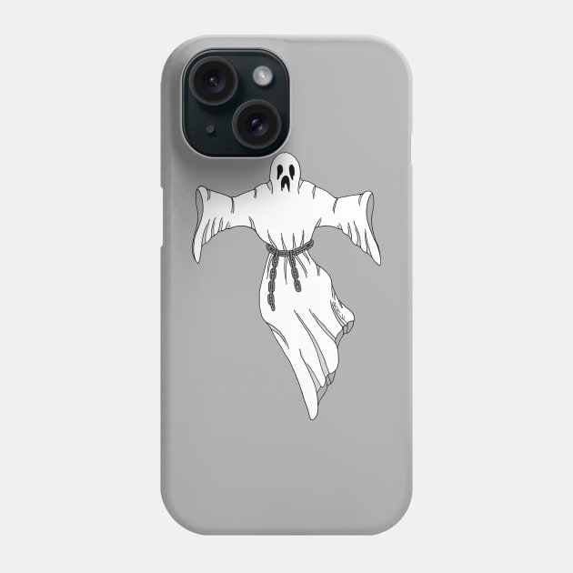 Spooky Chain-Rattling Ghost Phone Case by AzureLionProductions